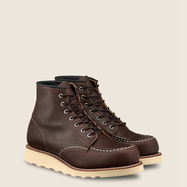 Red Wing Heritage Boots Dark Brown - Womens 6-inch Classic Moc - Short Oro-iginal Leather - 5468-FKM